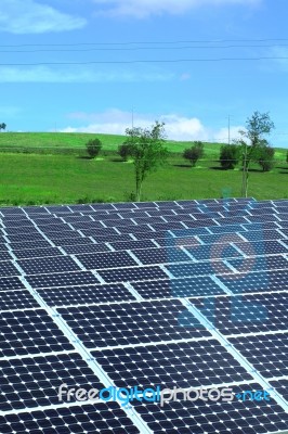Solar panels near a homestead